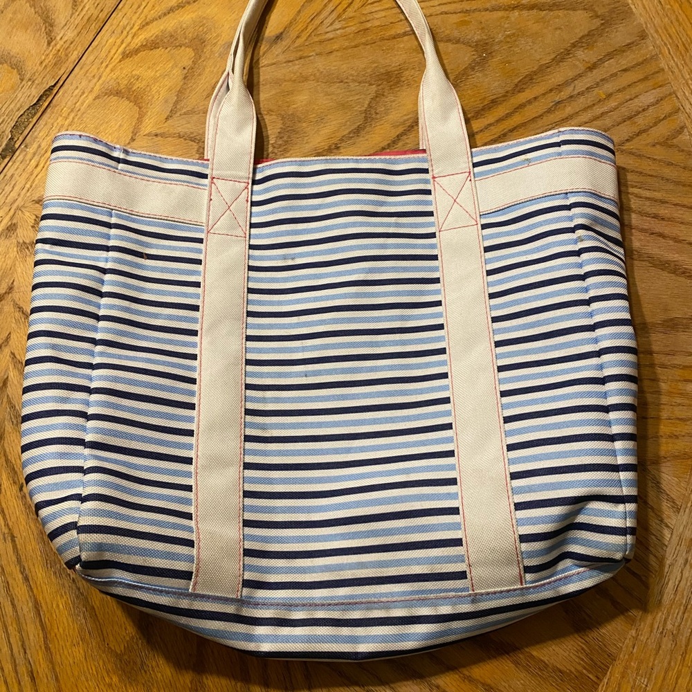 Estee Lauder Navy and Cream Striped Tote